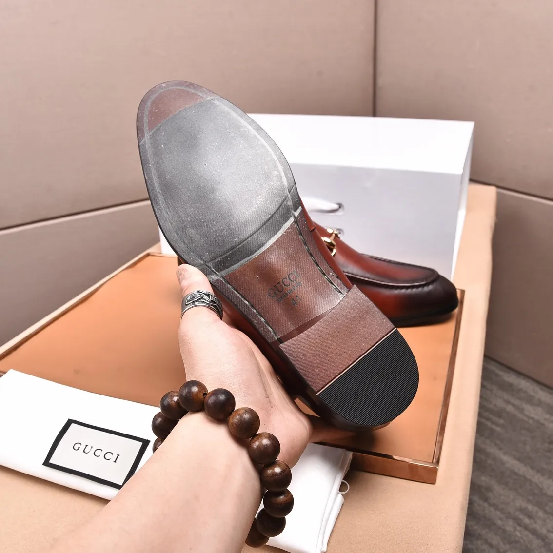 Men's shoes💰540📛📛Original (water-dyed cowhide) Gucci GUCCI official website formal shoes🌀 Italian🇮🇹imported cowhide➕top imported water-dyed cowhide lining💋Finely handmade original bottom, the real thing looks better when photographed in person Standard size 38-44